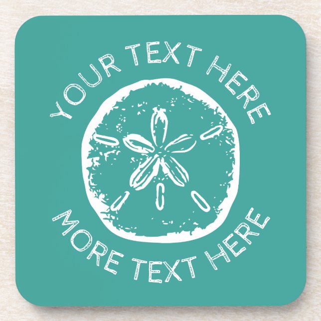 Dólar de arena concha de playa plástico posavasos  (Frente)