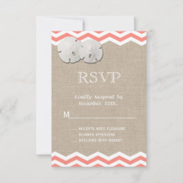 Dólar de arena coral y Chevron RSVP