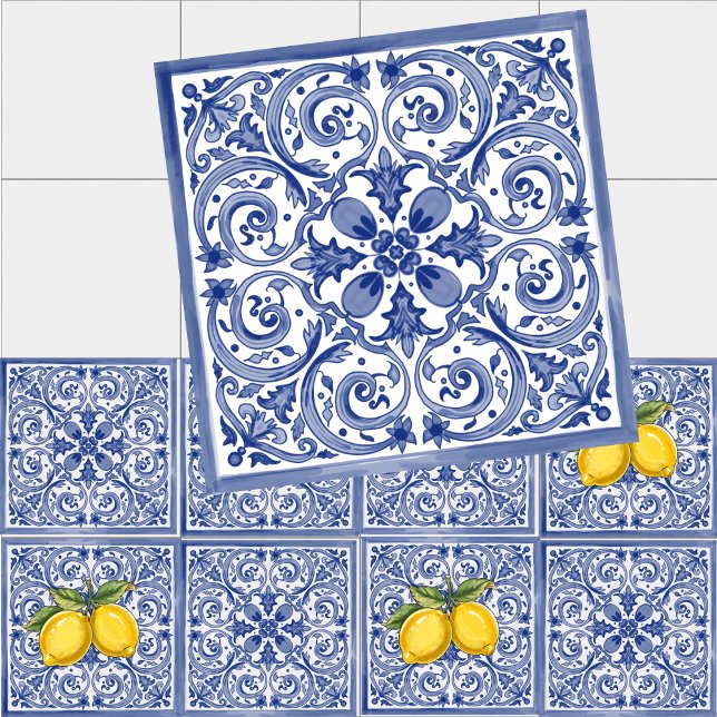 Dolce Vita Meditarrean Azulejos italianos azules (Subido por el creador)