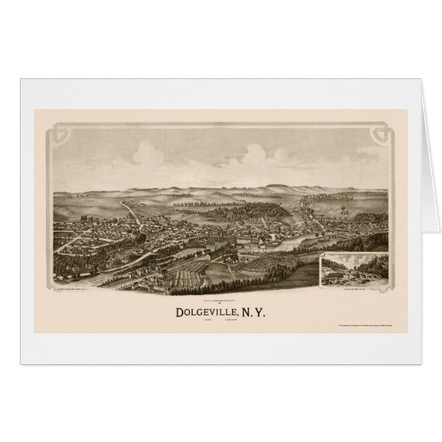 Dolgeville, mapa panorámico de NY - 1890 (Anverso (Horizontal))