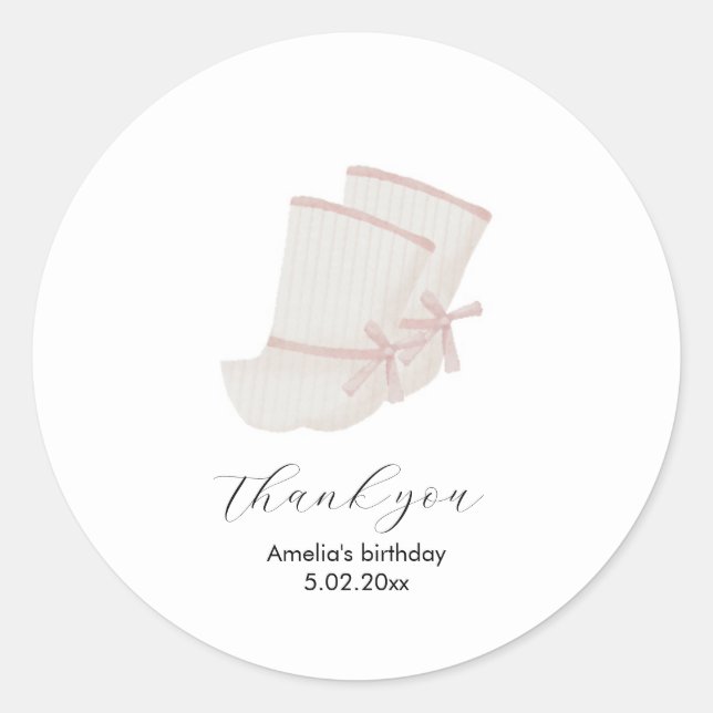 Doljanchi coreano rosado gracias pegatina (Anverso)