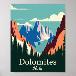 Dolomitas Italia Poster de arte Minimalista