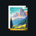 Dolomitas Italia Viaje con tarjeta postal<br><div class="desc">Postal de Viajes de Vintage de Dolomitas Italia Tanto si eres un trotamundos que recuerda tus aventuras italianas como si eres un entusiasta del arte que aprecia la belleza de los Dolomitas, esta postal de viajes de época sirve como un delicioso recuerdo que capta la esencia de este destino icónico....</div>