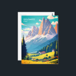 Dolomitas Italia Viaje con tarjeta postal<br><div class="desc">Postal de Viajes de Vintage de Dolomitas Italia Tanto si eres un trotamundos que recuerda tus aventuras italianas como si eres un entusiasta del arte que aprecia la belleza de los Dolomitas, esta postal de viajes de época sirve como un delicioso recuerdo que capta la esencia de este destino icónico....</div>