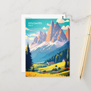 Dolomitas Italia Viaje con tarjeta postal
