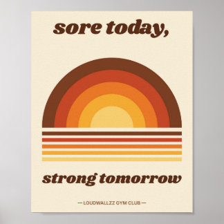 Dolor Hoy Fuerte Mañana Póster Retro 70s Gimnasio