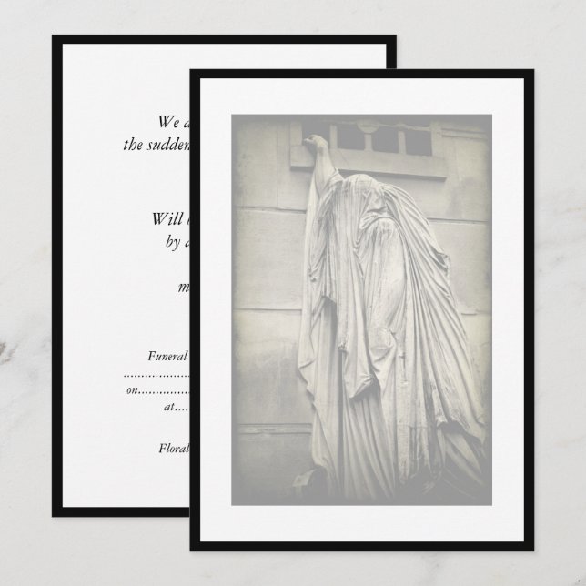 Dolor y dolor Invitación a la Invitación funeraria (Anverso / Reverso)