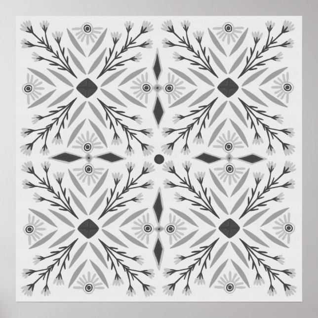 Dolores Arte de patrón de mosaico botánico (Frente)