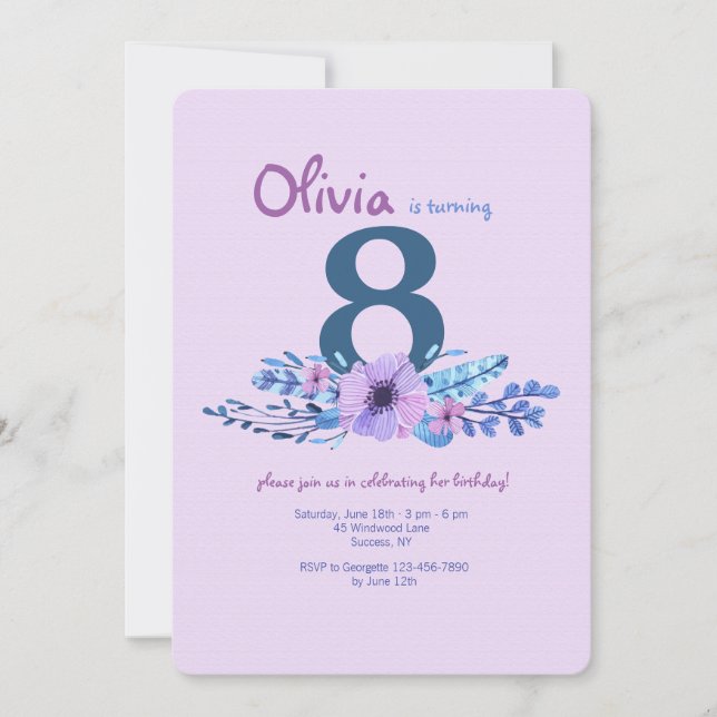 Dolores en invitación rosa (Anverso)