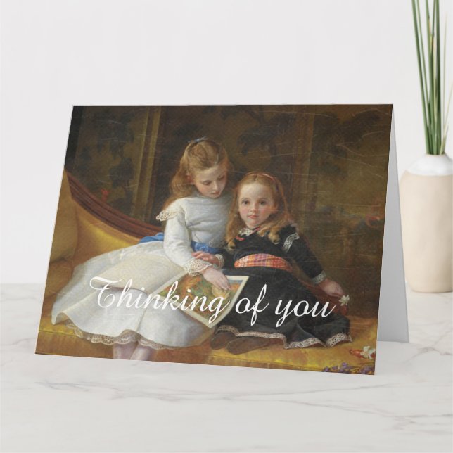 Dolorosa tarjeta grande de dos Chicas victorianos  (Anverso)
