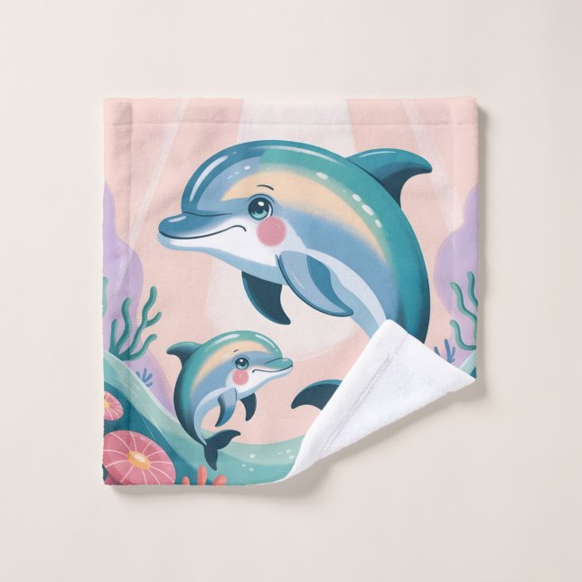 Dolphin Mom and Baby (Toallita)