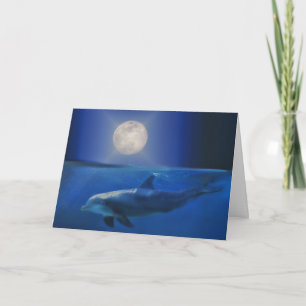 Dolphin Moon y tarjeta de cumpleaños universal