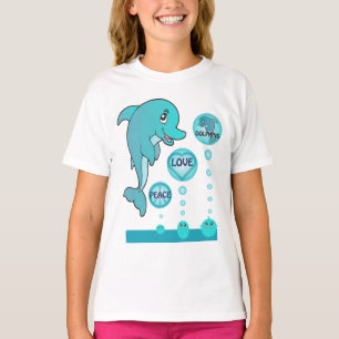 Dolphin Peace Love Dolphins Niños camiseta