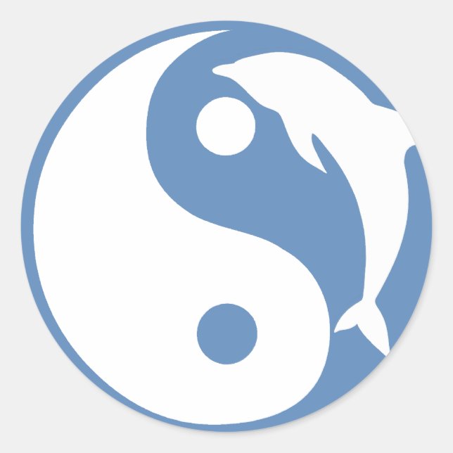 Dolphin Yin Yang Pegatina (Anverso)