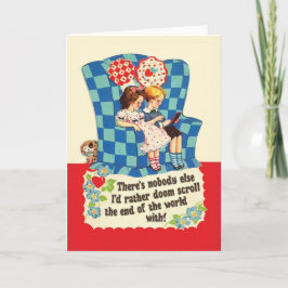 DOMICILIO - tarjeta Día de San Valentín retro dive