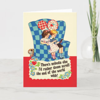 DOMICILIO - tarjeta Día de San Valentín retro dive