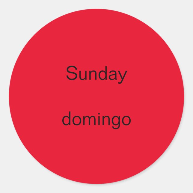 Domingo domingo domingo de inglés a Pegatinas espa (Anverso)