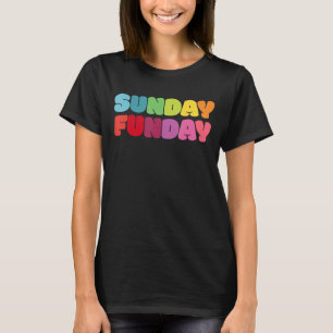 Domingo Funday color arcoiris Fiesta camiseta 1