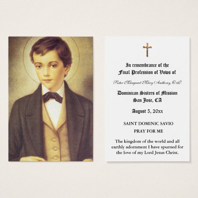 DOMINIC SAVIO (Anverso y reverso)