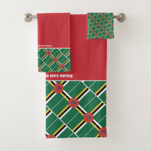 DOMINICA FLAG Guión personalizado ROJO