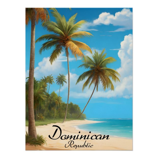 Dominican Republic Beach Travel Poster (Anverso)