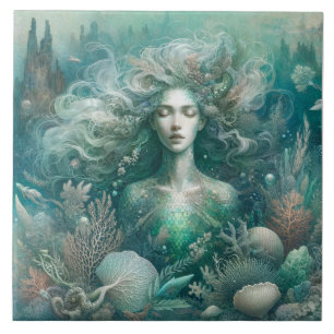 Dominio Tranquilo de la Sirena - Baldosa Cerámica