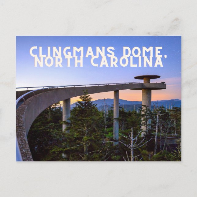 Domo de Clingmans, postal de Carolina del Norte (Anverso)