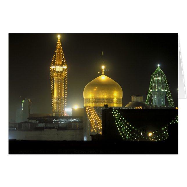 Domo dorado del complejo Shrine Imam Reza en (Anverso (Horizontal))