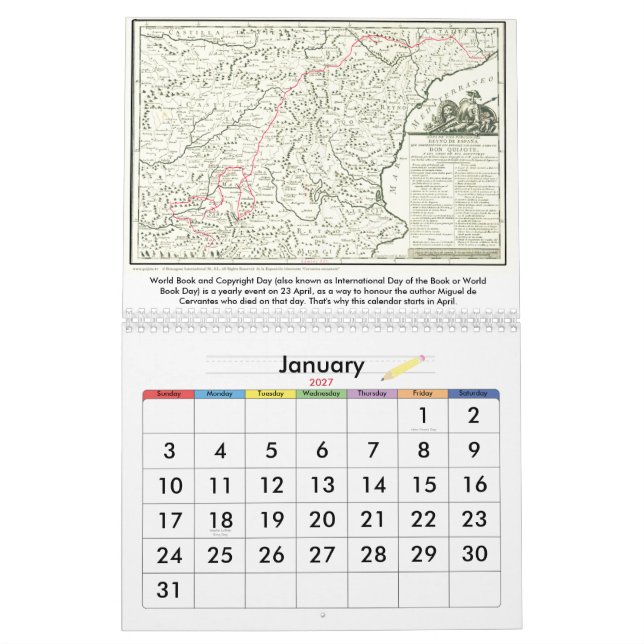 DON QUIJOTE - calendario - Calendario (Jan 2027)