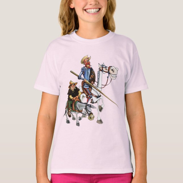 DON QUIJOTE, SANCHO, ROCINANTE Y RUCIO - Camiseta (Anverso)