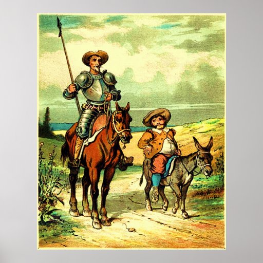 Don Quijote y Sancho Panza Póster | Zazzle