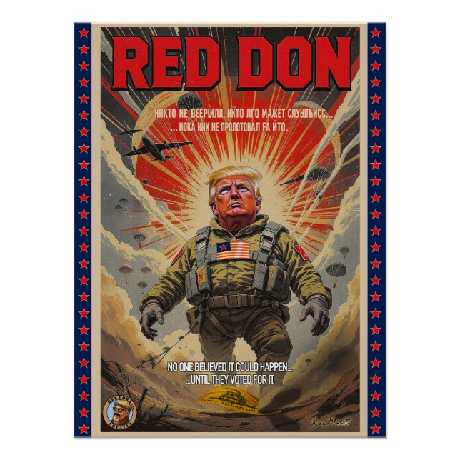 Don Rojo - Poster satírico de arte político (Anverso)