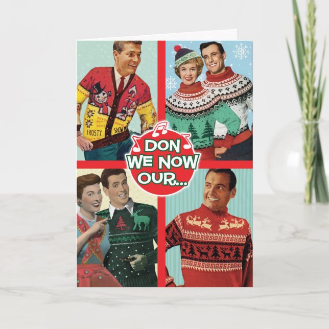 Don We Now Our Fabulous Sweaters Navidad Card (Anverso)