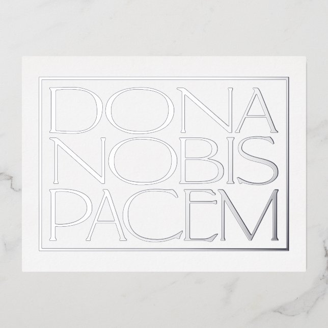 Dona Nobis Pacem Elegant Danos La Tarjeta Llanta D (Anverso)
