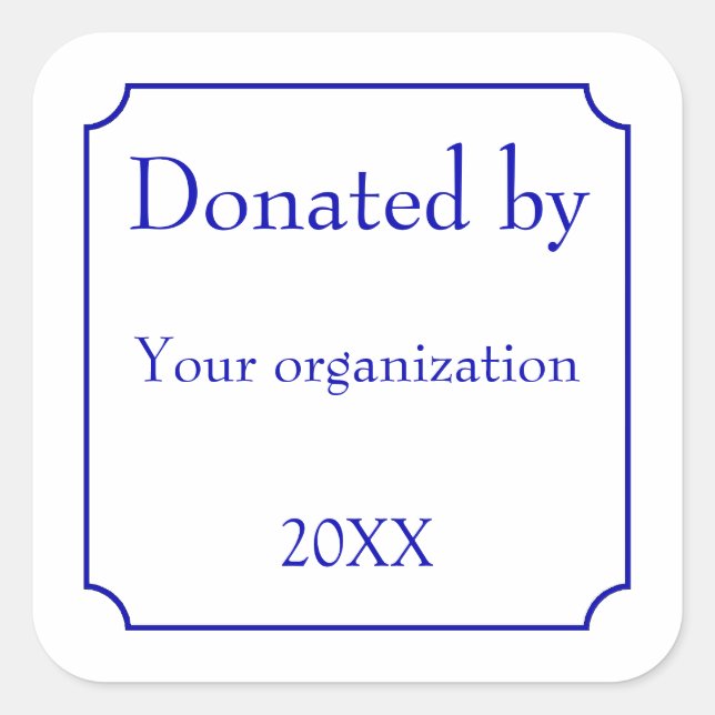 Donado por Pegatina de plantilla cuadrada (Anverso)