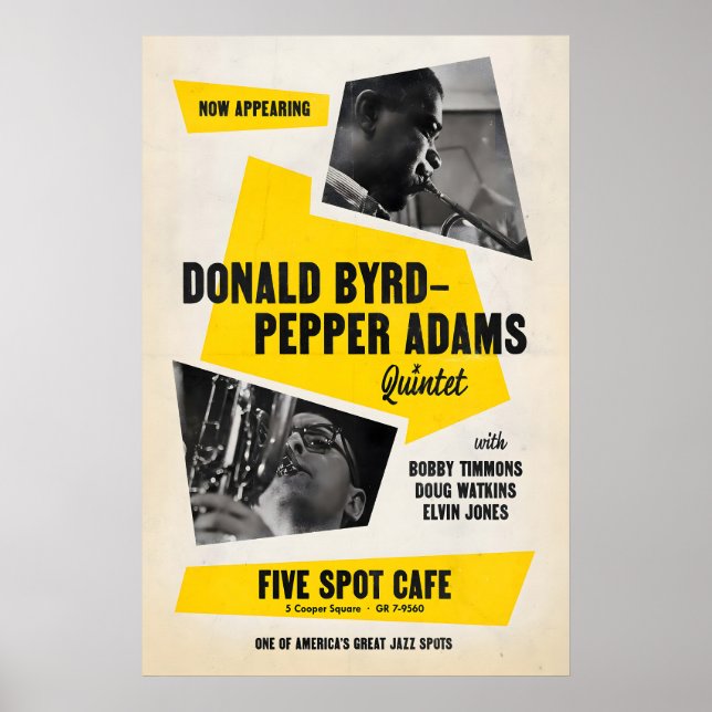 Donald Byrd - Póster de jazz de Pepper Adams - Fiv (Frente)