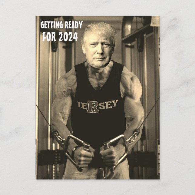 DONALD TRUMP EN LA TARJETA POSTAL GYM 2024 (Anverso)