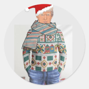 DONALD TRUMP en pegatinas de suéter de Navidades