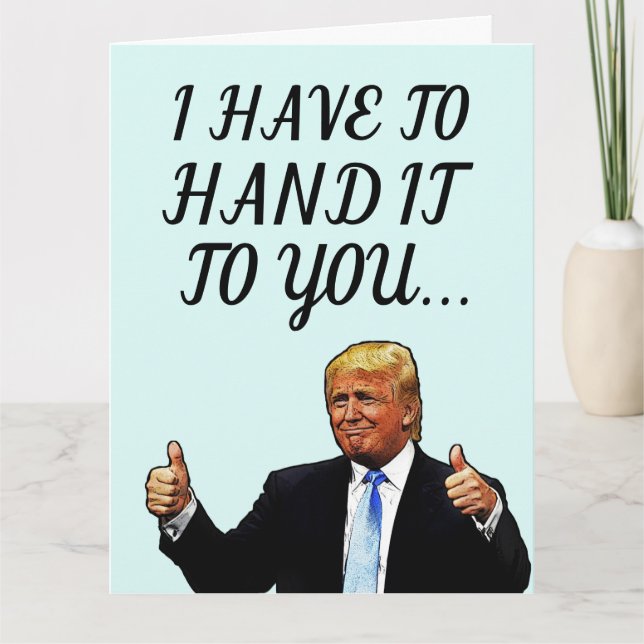 DONALD TRUMP FUNNY FELIZ TARJETAS DE REUNIÓN DE CU (Anverso)