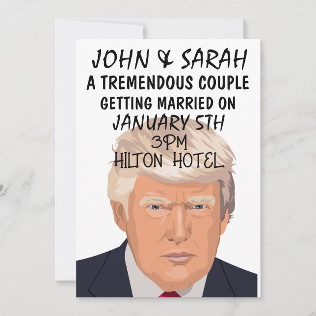 DONALD TRUMP INVITACIONES DE BODA PERSONALIZADAS (Anverso)
