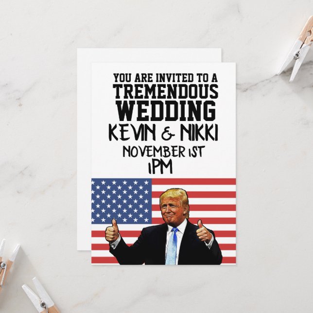 DONALD TRUMP INVITACIONES TREMENDOSAS DE BODA (Anverso/Reverso In Situ)