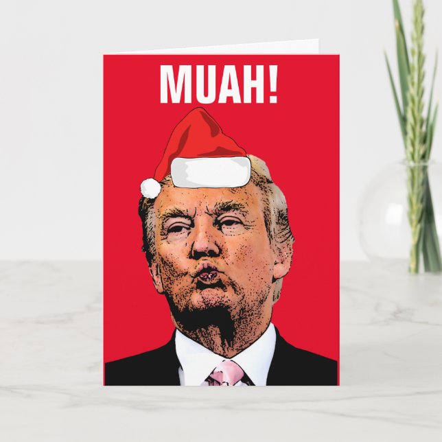 DONALD TRUMP KISS "¡MUAH!" TARJETAS DE navidades (Anverso)