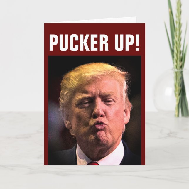 DONALD TRUMP KISS TARJETAS DE CUMPLEAÑOS FUNNY (Anverso)
