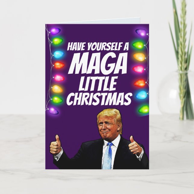 DONALD TRUMP MAGA PEQUEÑOS Navidades Tarjetas de f (Anverso)