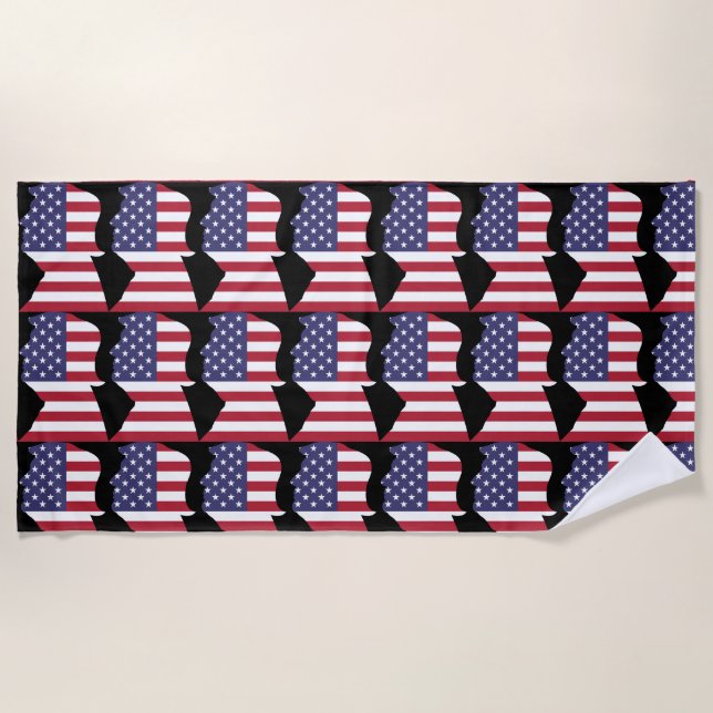 DONALD TRUMP PATRIOTIC FLAG Beach Toallas (Anverso)