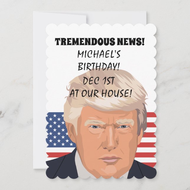 DONALD TRUMP PERSONALIZÓ INVITACIONES DE CUMPLEAÑO (Anverso)