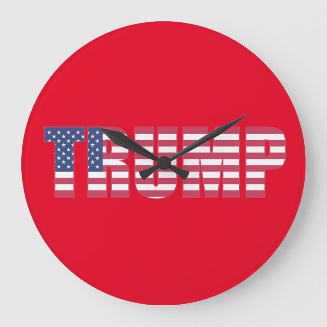 DONALD TRUMP reloj de pared ROJA (Anverso)