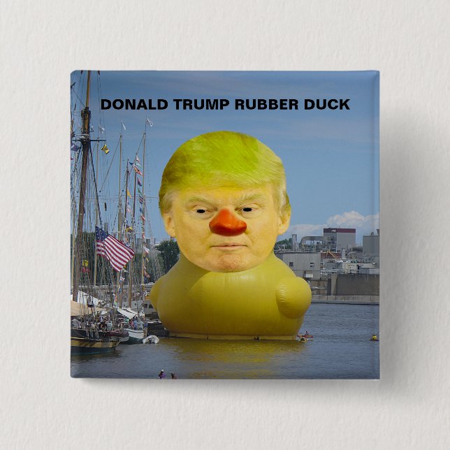 Donald Trump Rubber botón cuadrado de duelo amaril (Anverso)
