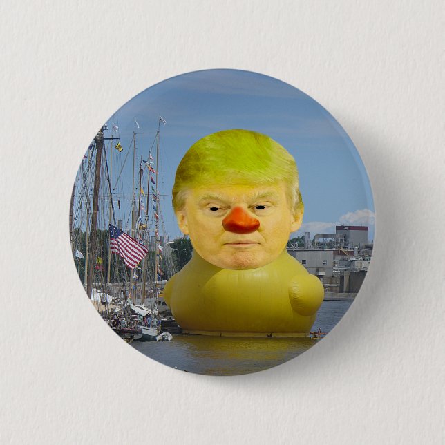 Donald Trump Rubber botón redondo de duelo amarill (Anverso)