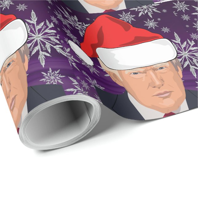 DONALD TRUMP SANTA HAT NAVIDADES envolver papel (Esquina del rollo)